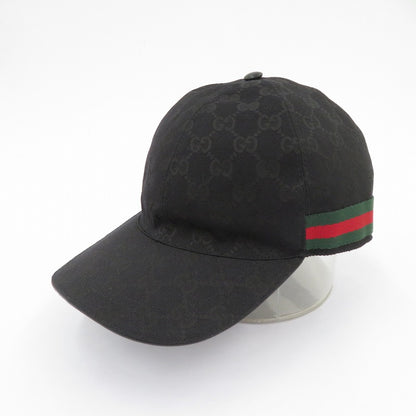 GUCCI | グッチ ウェブストライプ GGキャンバス キャップ 200035・601491 ブラック サイズ：L【瀬戸大橋店】