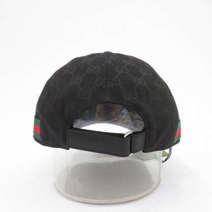 GUCCI | グッチ ウェブストライプ GGキャンバス キャップ 200035・601491 ブラック サイズ：L【瀬戸大橋店】