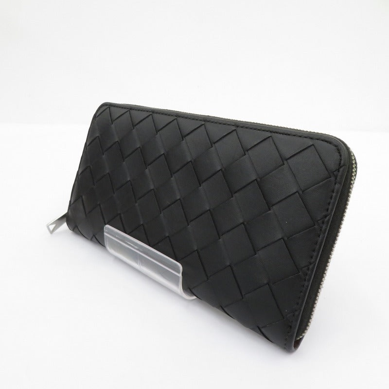 BOTTEGA VENETA | ボッテガヴェネタ イントレチャート ジップアラウンドウォレット 長財布 814838 ブラック【瀬戸大橋店】