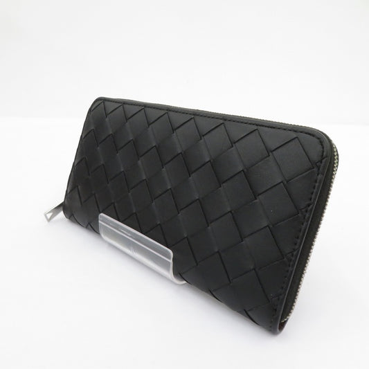 BOTTEGA VENETA | ボッテガヴェネタ イントレチャート ジップアラウンドウォレット 長財布 814838 ブラック【瀬戸大橋店】