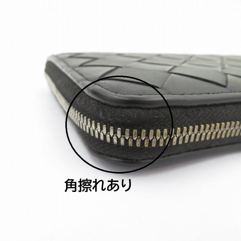 BOTTEGA VENETA | ボッテガヴェネタ イントレチャート ジップアラウンドウォレット 長財布 814838 ブラック【瀬戸大橋店】