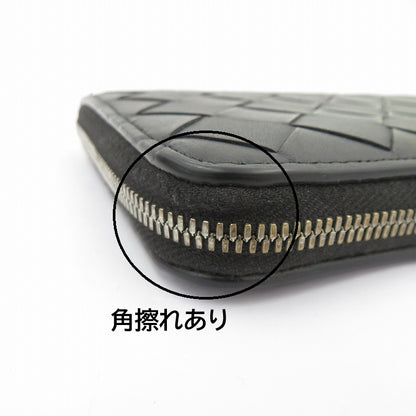 BOTTEGA VENETA | ボッテガヴェネタ イントレチャート ジップアラウンドウォレット 長財布 814838 ブラック【瀬戸大橋店】