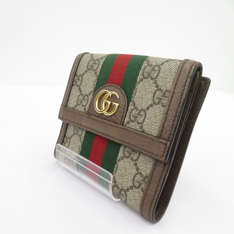 GUCCI | グッチ GGスプリーム オフィディア コンパクト ウォレット 三つ折り財布 523173・2149 ブラウン【瀬戸大橋店】