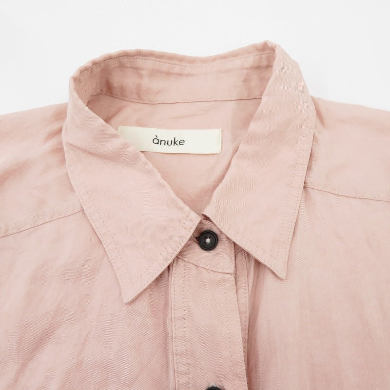 anuke Twill Over Shirts 24SS 半袖シャツ 62410404 ピンク サイズ：FreeSize【瀬戸大橋店】