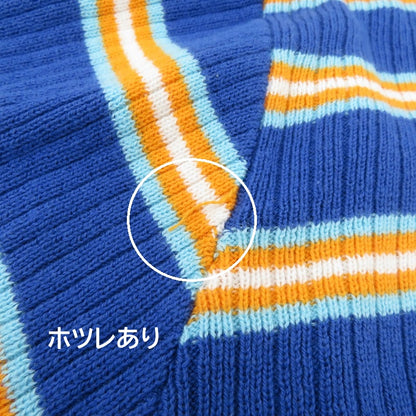 RE. ワッペン ボーダー柄 ニット ブルー サイズ：FreeSize【瀬戸大橋店】