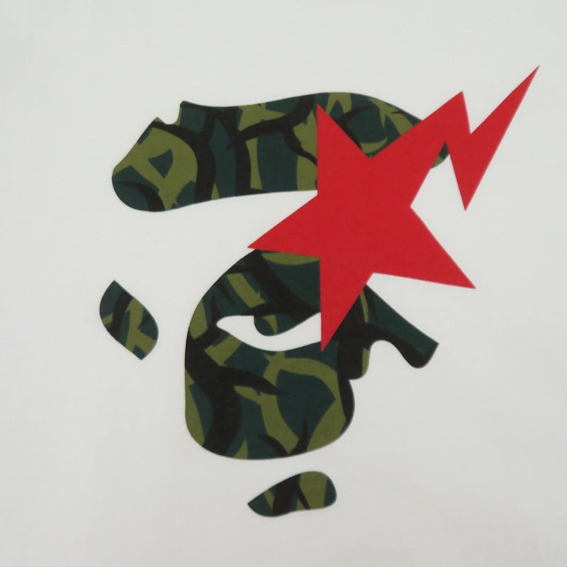 A BATHING APE | アベイシングエイプ TRIAL CAMO APE FACE STA TEE 半袖Ｔシャツ 001TEL301035M ホワイト サイズ：XL【瀬戸大橋店】