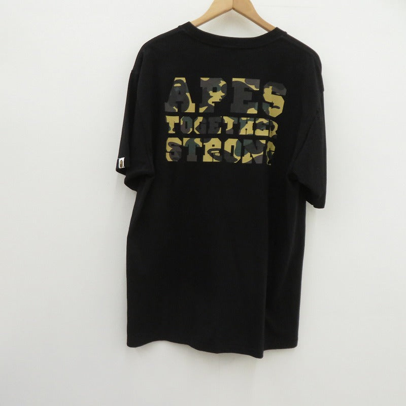 A BATHING APE | アベイシングエイプ 1ST CAMO COLLEGE ATS TEE 半袖Ｔシャツ 001TEK801015M ブラック サイズ：XL【瀬戸大橋店】