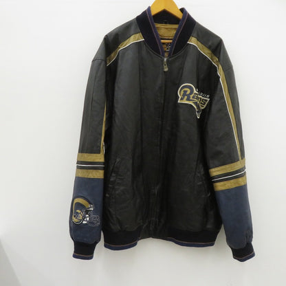 VINTAGE衣料 | ヴィンテージイリョウ CARL BANKS Rams ジャケット レザー サイズ：2XL ブラック【瀬戸大橋店】