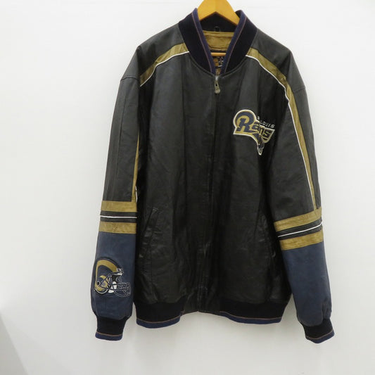 VINTAGE衣料 | ヴィンテージイリョウ CARL BANKS Rams ジャケット レザー サイズ：2XL ブラック【瀬戸大橋店】