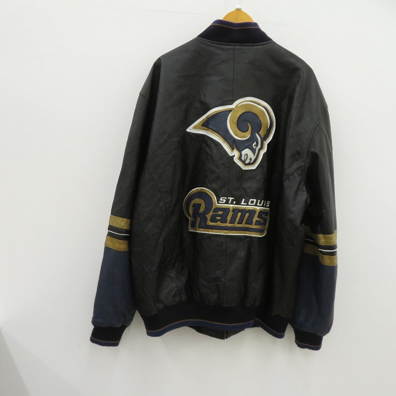 VINTAGE衣料 | ヴィンテージイリョウ CARL BANKS Rams ジャケット レザー サイズ：2XL ブラック【瀬戸大橋店】