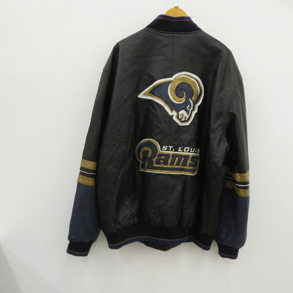 VINTAGE衣料 | ヴィンテージイリョウ CARL BANKS Rams ジャケット レザー サイズ：2XL ブラック【瀬戸大橋店】