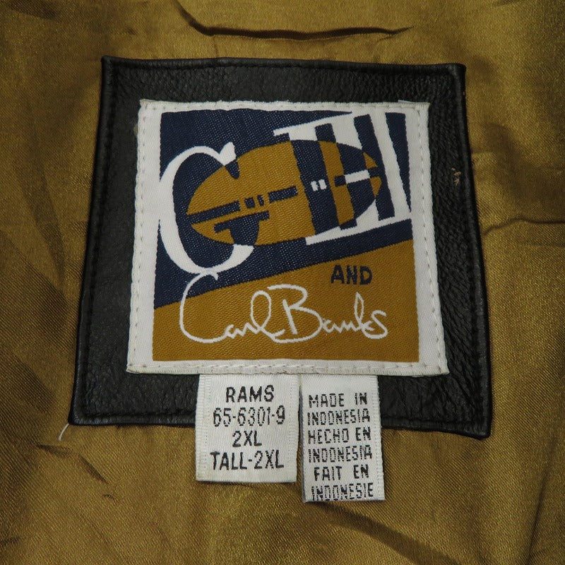 VINTAGE衣料 | ヴィンテージイリョウ CARL BANKS Rams ジャケット レザー サイズ：2XL ブラック【瀬戸大橋店】