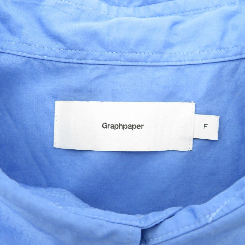 Graphpaper | グラフペーパー Broad S/S Oversized Regular Collar Shirt 半袖シャツ GM221-50113B ブルー サイズ：FreeSize【瀬戸大橋店】