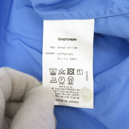 Graphpaper | グラフペーパー Broad S/S Oversized Regular Collar Shirt 半袖シャツ GM221-50113B ブルー サイズ：FreeSize【瀬戸大橋店】