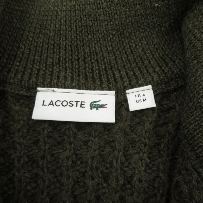 LACOSTE | ラコステ ウールニットカーディガン ニット AH9186 カーキ サイズ：4【瀬戸大橋店】