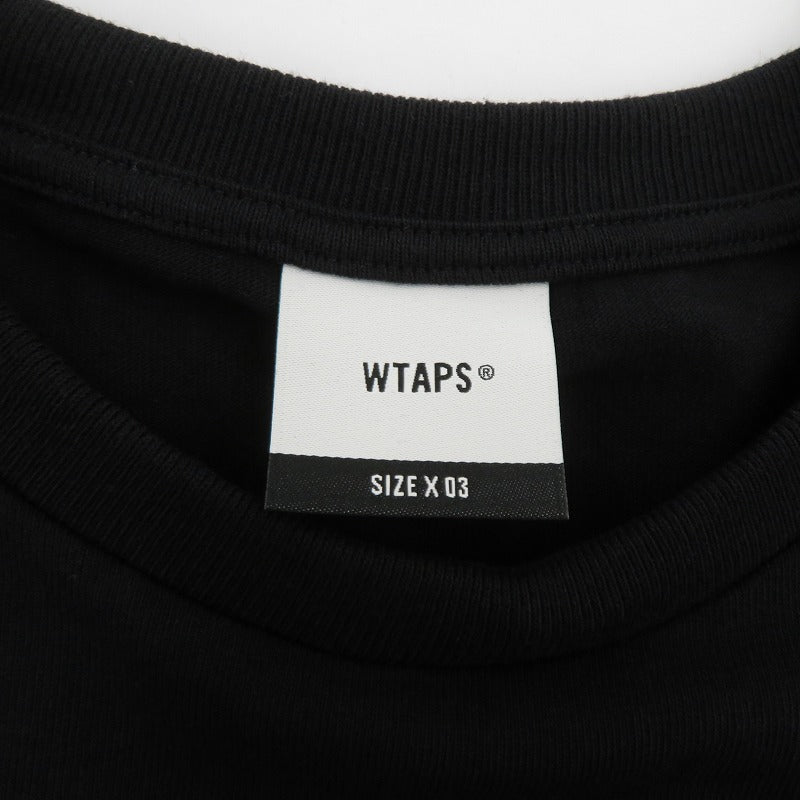 W)TAPS | ダブルタップス BRACKETS / SS / COTTON 26ss 半袖Ｔシャツ 261ATDT-STM09S ブラック サイズ：3【瀬戸大橋店】