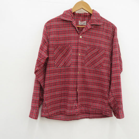 dan river 60'S 長袖シャツ レッド サイズ：M【瀬戸大橋店】