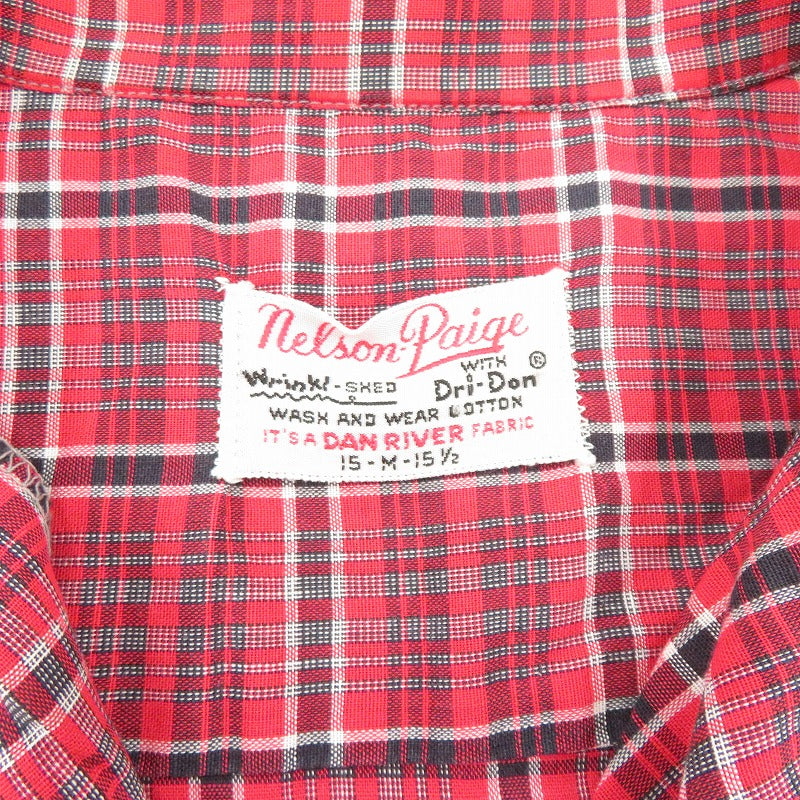 dan river 60'S 長袖シャツ レッド サイズ：M【瀬戸大橋店】