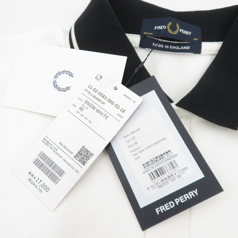 FRED PERRY | フレッドペリー × BEAMS M12 ポロシャツ 11-02-0583-060 ホワイト サイズ：40【瀬戸大橋店】