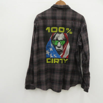 HYSTERIC GLAMOUR | ヒステリックグラマー SONIC YOUTH/100% DIRTY ビエラチェックシャツ 長袖シャツ 02233AH09 グレー サイズ：XL【瀬戸大橋店】