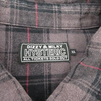HYSTERIC GLAMOUR | ヒステリックグラマー SONIC YOUTH/100% DIRTY ビエラチェックシャツ 長袖シャツ 02233AH09 グレー サイズ：XL【瀬戸大橋店】