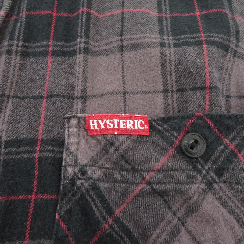 HYSTERIC GLAMOUR | ヒステリックグラマー SONIC YOUTH/100% DIRTY ビエラチェックシャツ 長袖シャツ 02233AH09 グレー サイズ：XL【瀬戸大橋店】