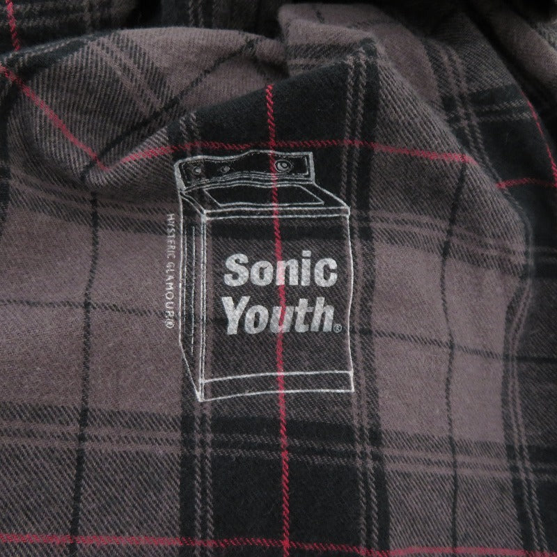 HYSTERIC GLAMOUR | ヒステリックグラマー SONIC YOUTH/100% DIRTY ビエラチェックシャツ 長袖シャツ 02233AH09 グレー サイズ：XL【瀬戸大橋店】