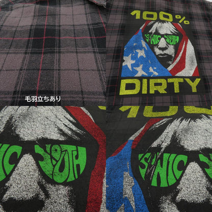 HYSTERIC GLAMOUR | ヒステリックグラマー SONIC YOUTH/100% DIRTY ビエラチェックシャツ 長袖シャツ 02233AH09 グレー サイズ：XL【瀬戸大橋店】