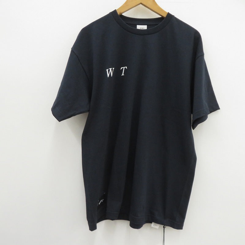 W)TAPS | ダブルタップス SYSTEM/SS/COTTON 半袖Ｔシャツ 261ATDT-STM02S ネイビー サイズ：2【瀬戸大橋店】