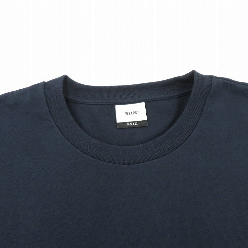 W)TAPS | ダブルタップス SYSTEM/SS/COTTON 半袖Ｔシャツ 261ATDT-STM02S ネイビー サイズ：2【瀬戸大橋店】