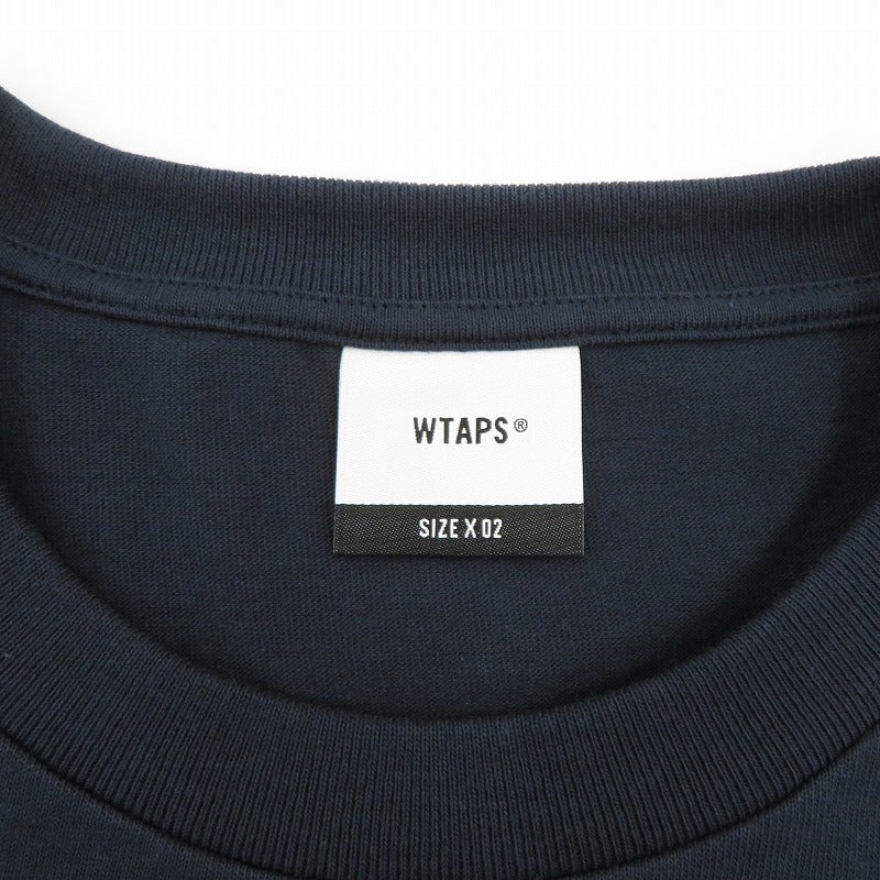 W)TAPS | ダブルタップス SYSTEM/SS/COTTON 半袖Ｔシャツ 261ATDT-STM02S ネイビー サイズ：2【瀬戸大橋店】