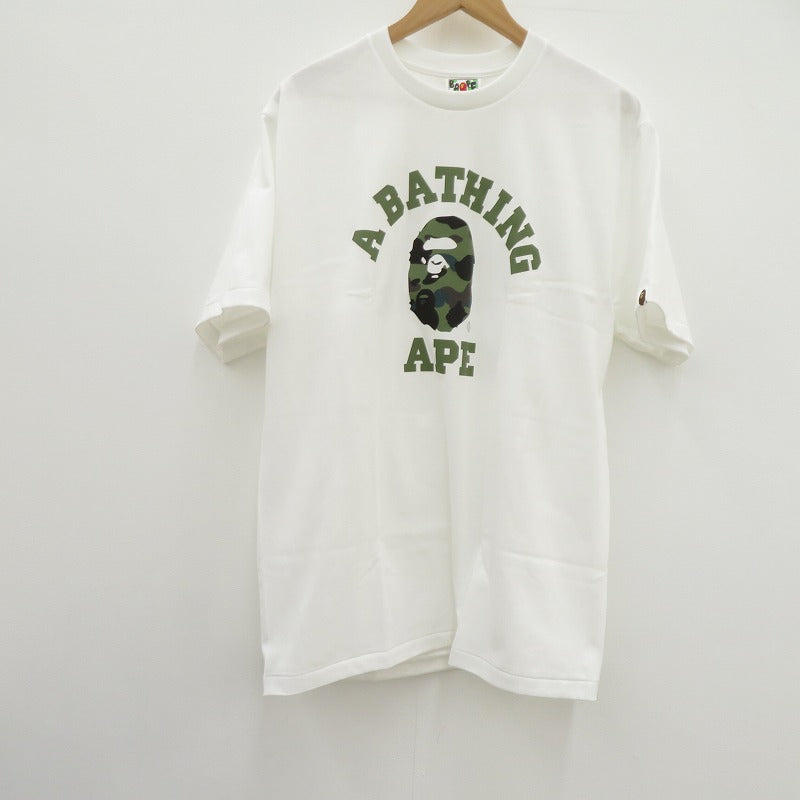 A BATHING APE | アベイシングエイプ 1ST CAMO COLLEGE TEE 半袖Ｔシャツ 1M301110013 ホワイト サイズ：L【瀬戸大橋店】