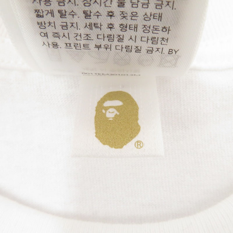 A BATHING APE | アベイシングエイプ 1ST CAMO COLLEGE TEE 半袖Ｔシャツ 1M301110013 ホワイト サイズ：L【瀬戸大橋店】