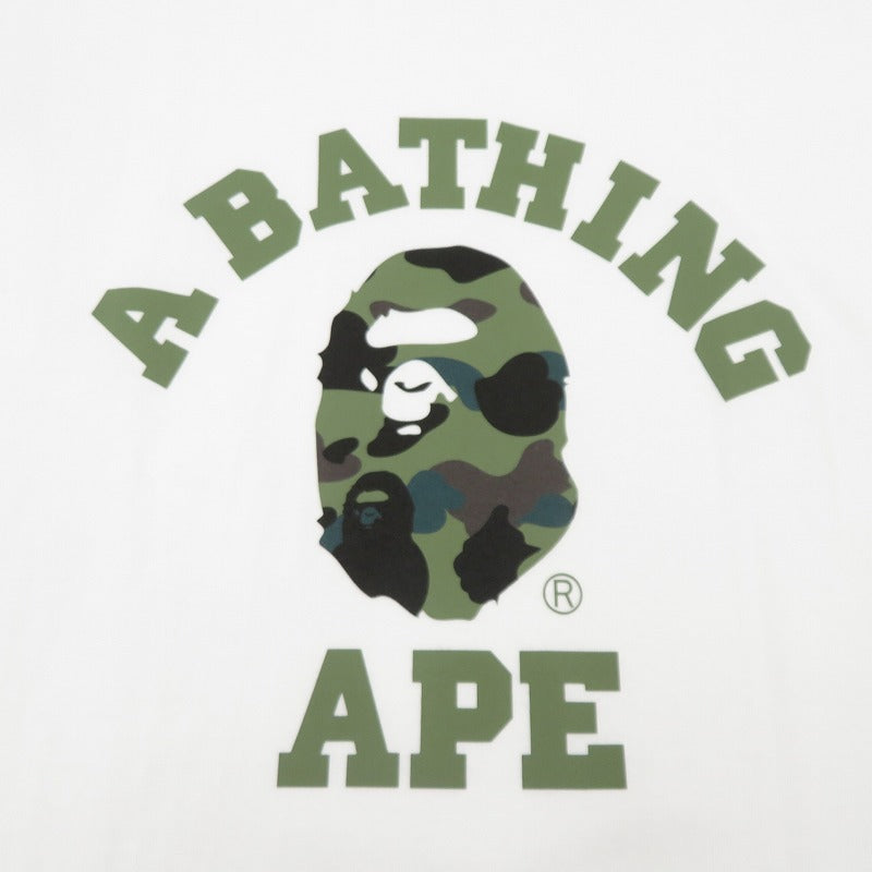 A BATHING APE | アベイシングエイプ 1ST CAMO COLLEGE TEE 半袖Ｔシャツ 1M301110013 ホワイト サイズ：L【瀬戸大橋店】