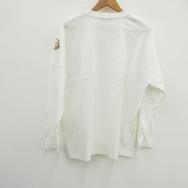 MONCLER GENIUS | モンクレールジニアス アームパッチ ロングスリーブ 長袖Ｔシャツ F10928D70000 V8136 ホワイト サイズ：S【瀬戸大橋店】