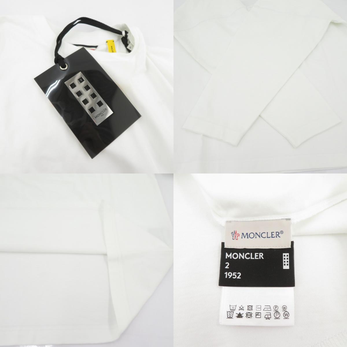 MONCLER GENIUS | モンクレールジニアス アームパッチ ロングスリーブ 長袖Ｔシャツ F10928D70000 V8136 ホワイト サイズ：S【瀬戸大橋店】