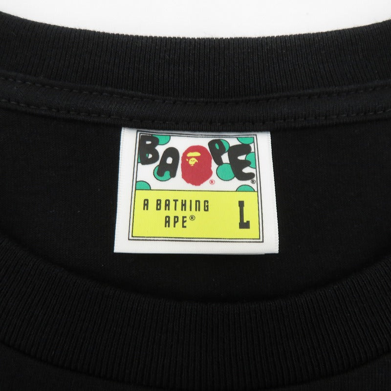 A BATHING APE | アベイシングエイプ COLOR CAMO BIG APE HEAD LS TEE 長袖Ｔシャツ 1M80111055 ブラック サイズ：L【瀬戸大橋店】