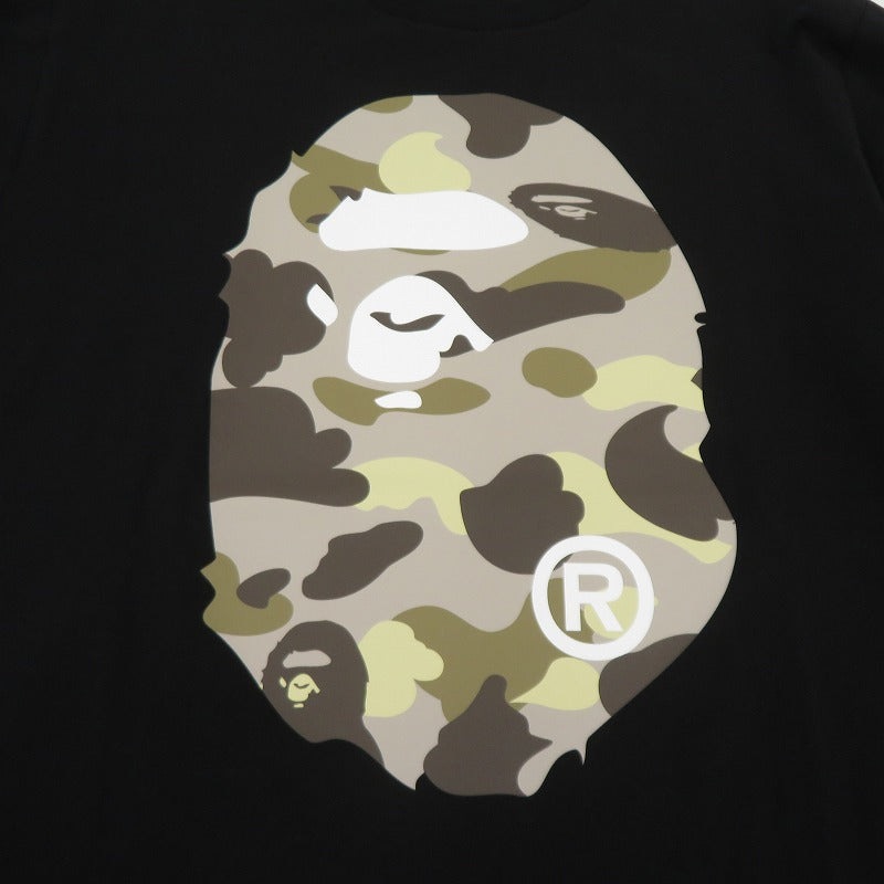 A BATHING APE | アベイシングエイプ COLOR CAMO BIG APE HEAD LS TEE 長袖Ｔシャツ 1M80111055 ブラック サイズ：L【瀬戸大橋店】