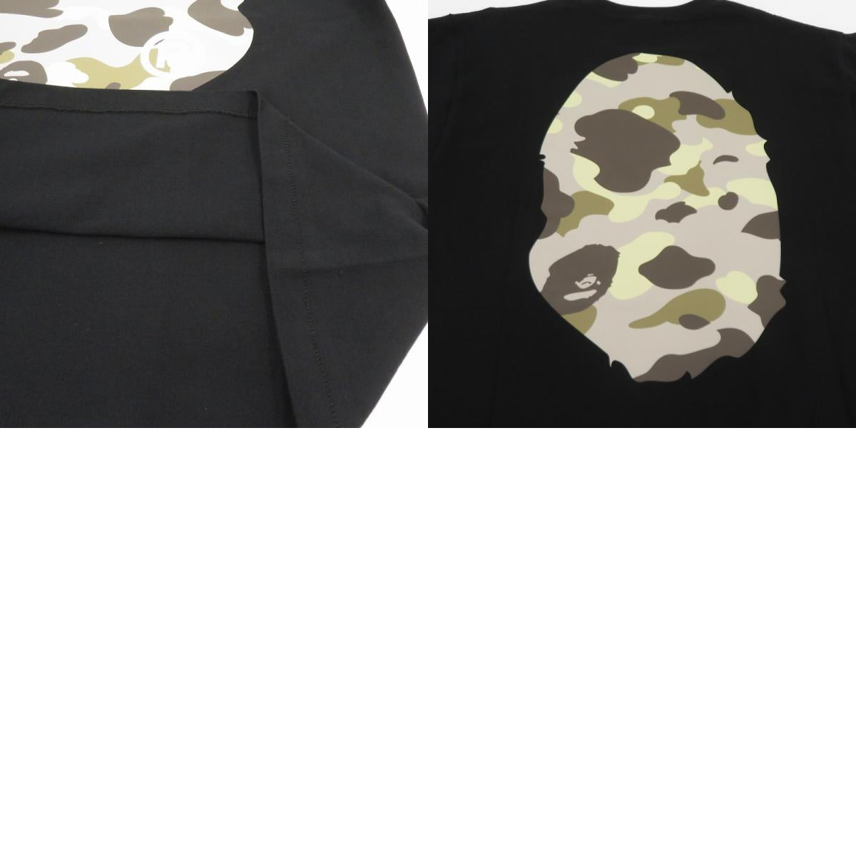 A BATHING APE | アベイシングエイプ COLOR CAMO BIG APE HEAD LS TEE 長袖Ｔシャツ 1M80111055 ブラック サイズ：L【瀬戸大橋店】