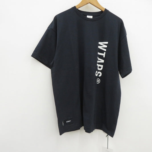 W)TAPS | ダブルタップス SIGN/SS/COTTON 半袖Ｔシャツ 261ATDT-STM08S ネイビー サイズ：3【瀬戸大橋店】