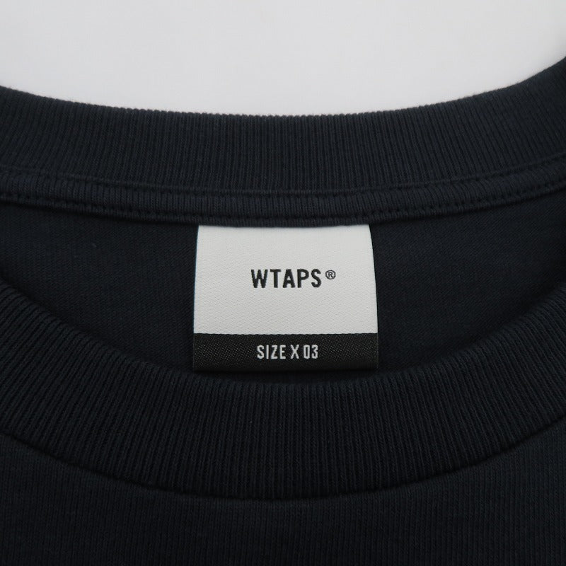 W)TAPS | ダブルタップス SIGN/SS/COTTON 半袖Ｔシャツ 261ATDT-STM08S ネイビー サイズ：3【瀬戸大橋店】
