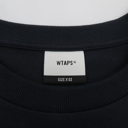 W)TAPS | ダブルタップス SIGN/SS/COTTON 半袖Ｔシャツ 261ATDT-STM08S ネイビー サイズ：3【瀬戸大橋店】