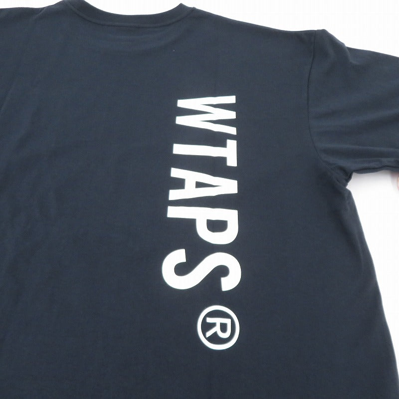 W)TAPS | ダブルタップス SIGN/SS/COTTON 半袖Ｔシャツ 261ATDT-STM08S ネイビー サイズ：3【瀬戸大橋店】