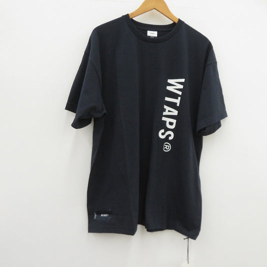 W)TAPS | ダブルタップス SIGN/SS/COTTON 半袖Ｔシャツ 261ATDT-STM08S ネイビー サイズ：3【瀬戸大橋店】