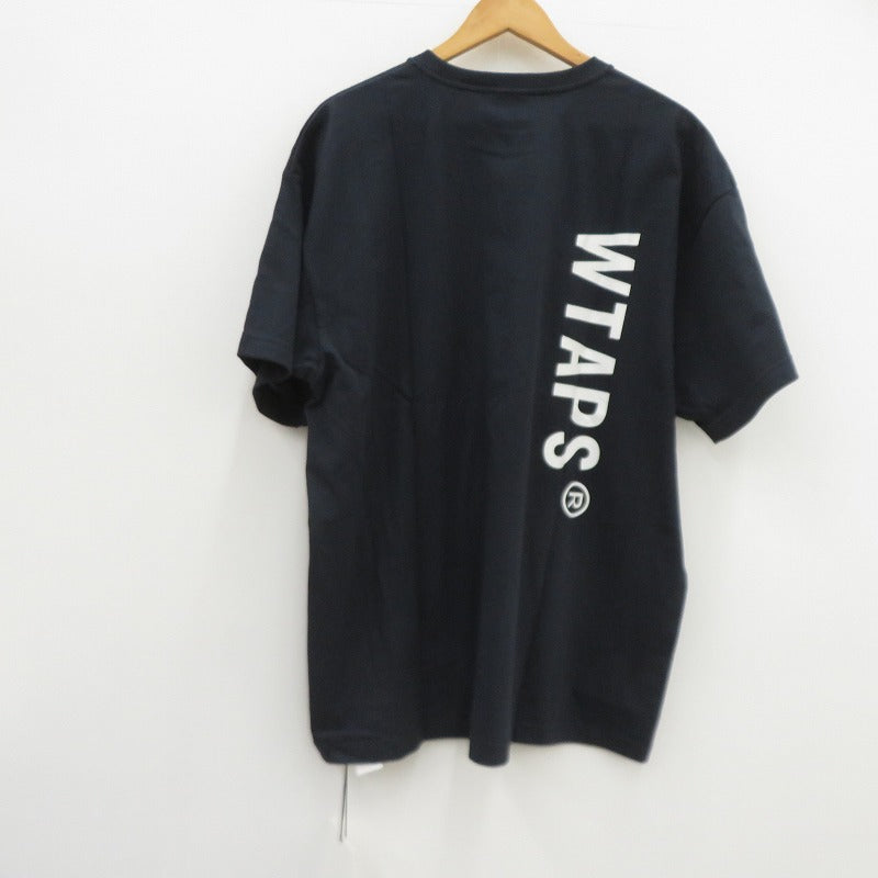 W)TAPS | ダブルタップス SIGN/SS/COTTON 半袖Ｔシャツ 261ATDT-STM08S ネイビー サイズ：3【瀬戸大橋店】