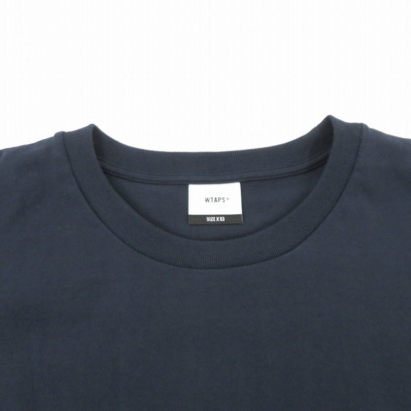 W)TAPS | ダブルタップス SIGN/SS/COTTON 半袖Ｔシャツ 261ATDT-STM08S ネイビー サイズ：3【瀬戸大橋店】