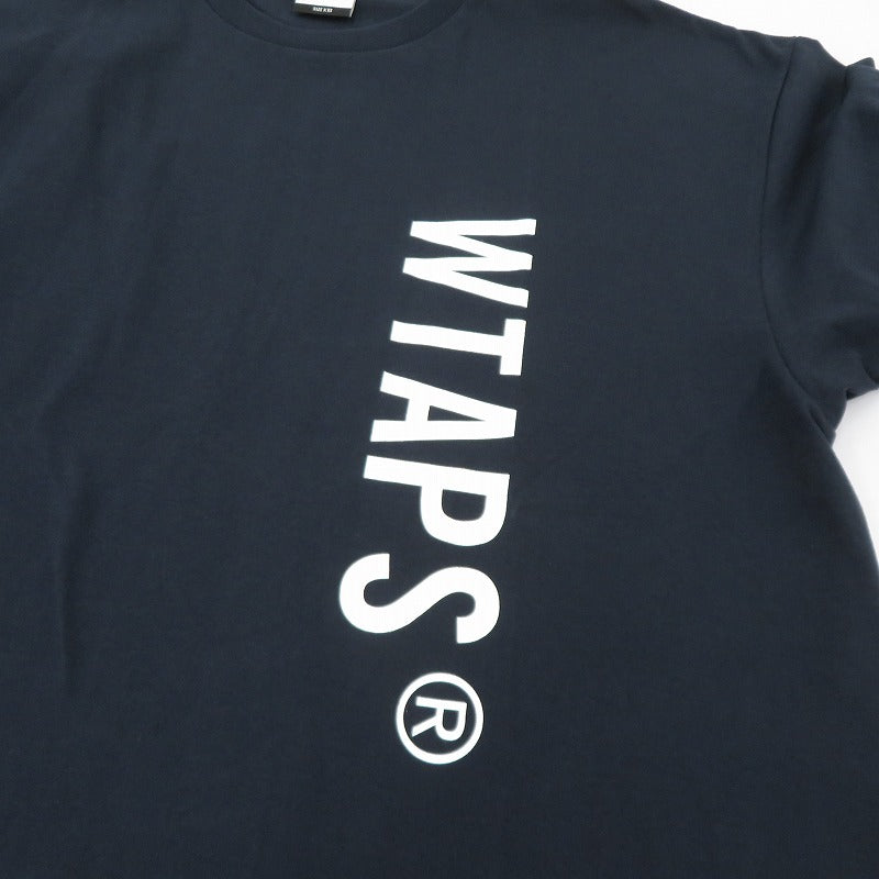 W)TAPS | ダブルタップス SIGN/SS/COTTON 半袖Ｔシャツ 261ATDT-STM08S ネイビー サイズ：3【瀬戸大橋店】