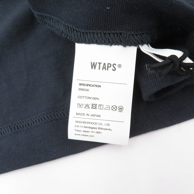 W)TAPS | ダブルタップス SIGN/SS/COTTON 半袖Ｔシャツ 261ATDT-STM08S ネイビー サイズ：3【瀬戸大橋店】