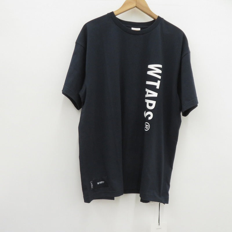 W)TAPS | ダブルタップス SIGN/SS/COTTON 半袖Ｔシャツ 261ATDT-STM08S ネイビー サイズ：2【瀬戸大橋店】