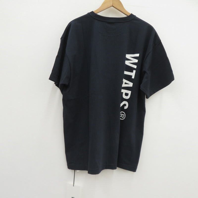 W)TAPS | ダブルタップス SIGN/SS/COTTON 半袖Ｔシャツ 261ATDT-STM08S ネイビー サイズ：2【瀬戸大橋店】